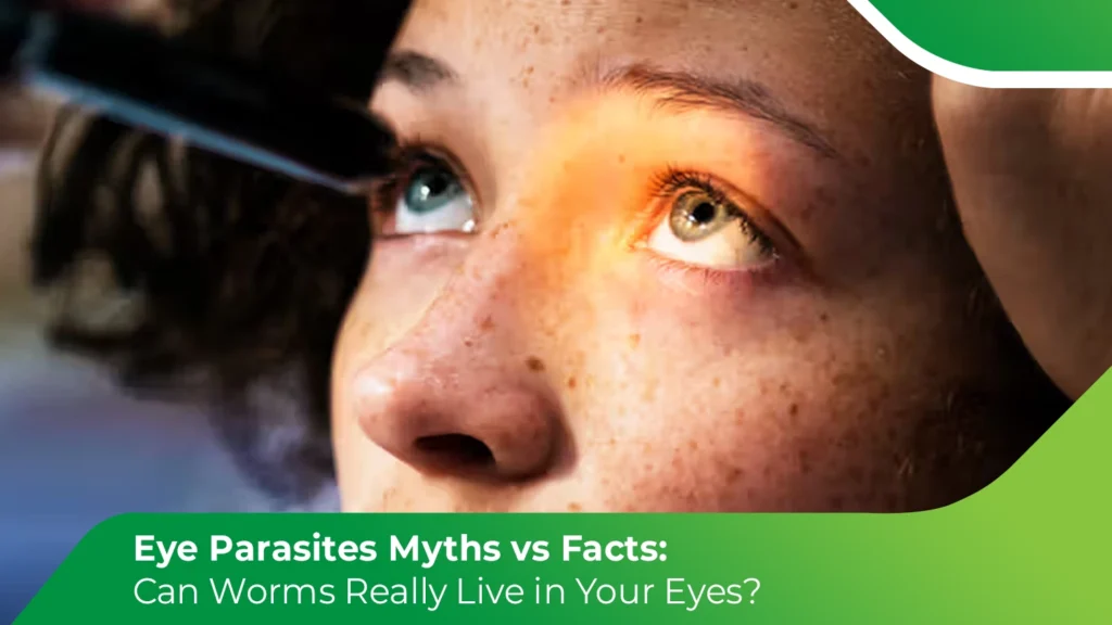 Eye examination showing possible eye parasites infection