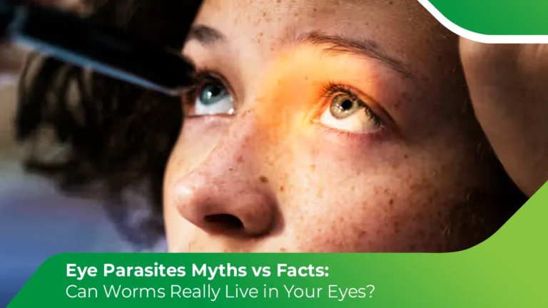 Eye examination showing possible eye parasites infection